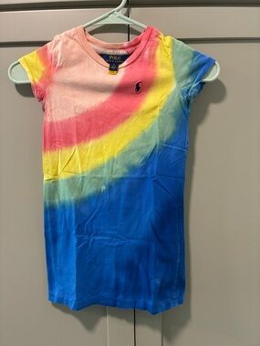 Polo by Ralph Lauren Girls' Tie-Dye Short Sleeve Tee Dress - Multicolor